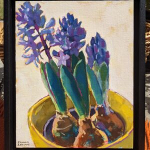 Hyacinths in a Yellow Pot